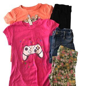 Girls Size S 5 Piece Clothing Lot Jeans T Shirts Pants